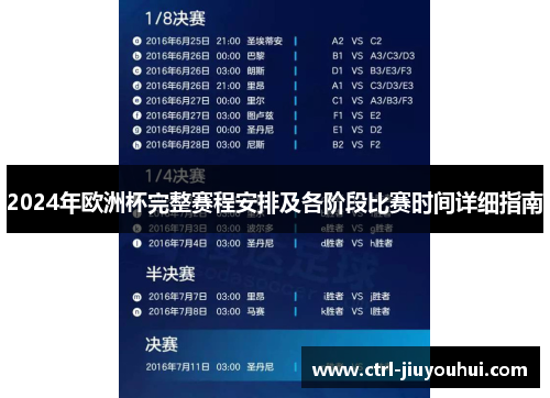 2024年欧洲杯完整赛程安排及各阶段比赛时间详细指南 2024年欧洲杯完整赛程安排及各阶段比赛时间详细指南